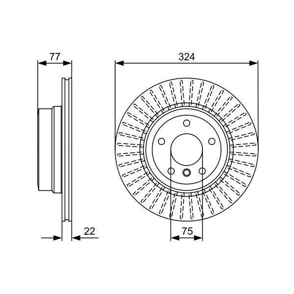 Bosch 0 986 479 569 - Oe 34 21 6 778 649 Disco Freno Per Serie 1 (E88), Serie 1 (E82)-image