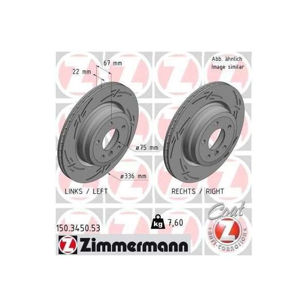 Zimmermann 150.3450.53 - Disco Freno Per X5 (E70), X5 (F15, F85), X6 (E71), X6 (F16)-image