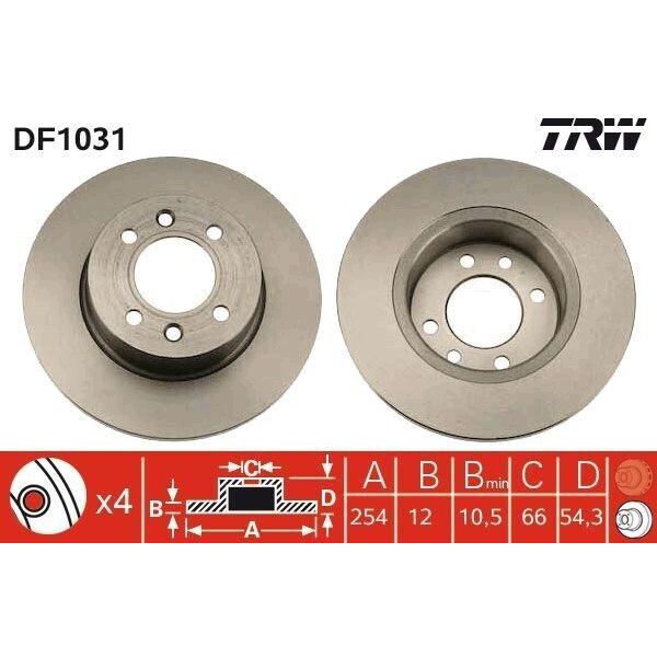 Trw DF1031 - Oe 77 01 467 306 Disco Freno Per Espace Ii (J)-image