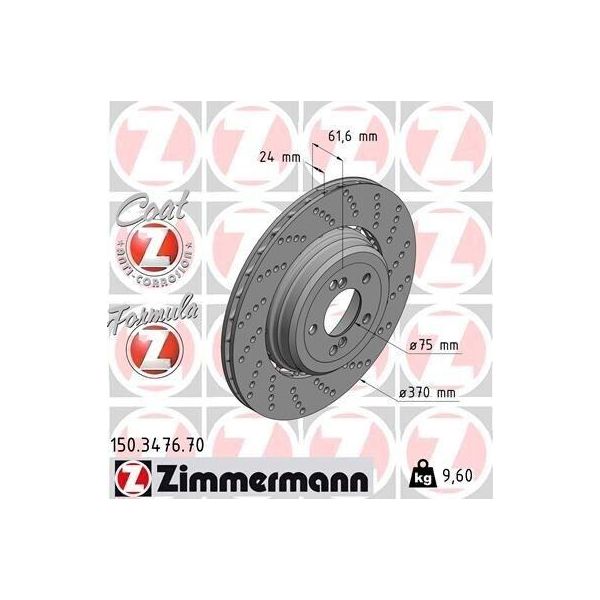 Zimmermann 150.3476.70 - Disco Freno Per Serie 5 (E60), Serie 5 (E61), Serie 6 (E63), Serie 6 (E64)-image