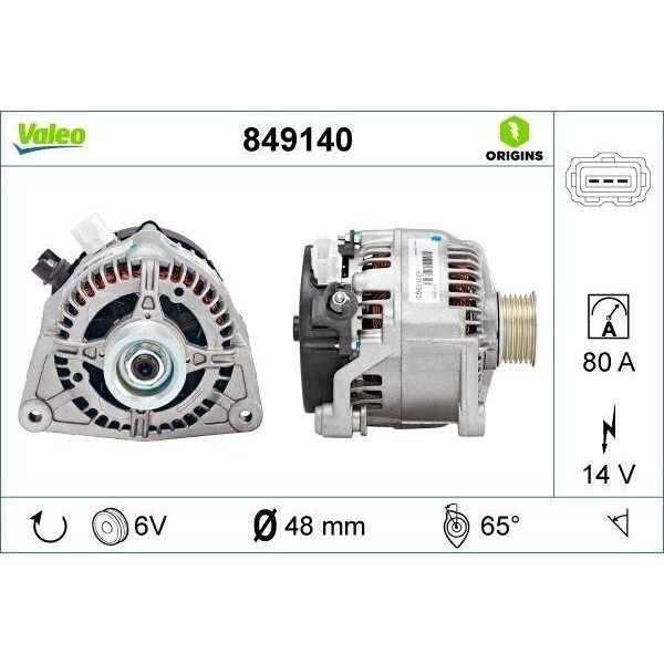 Valeo 849140 - Alternatore Oe 1031496 Per Focus (Dnw), Focus (Dfw), Focus (Daw, Dbw)-image