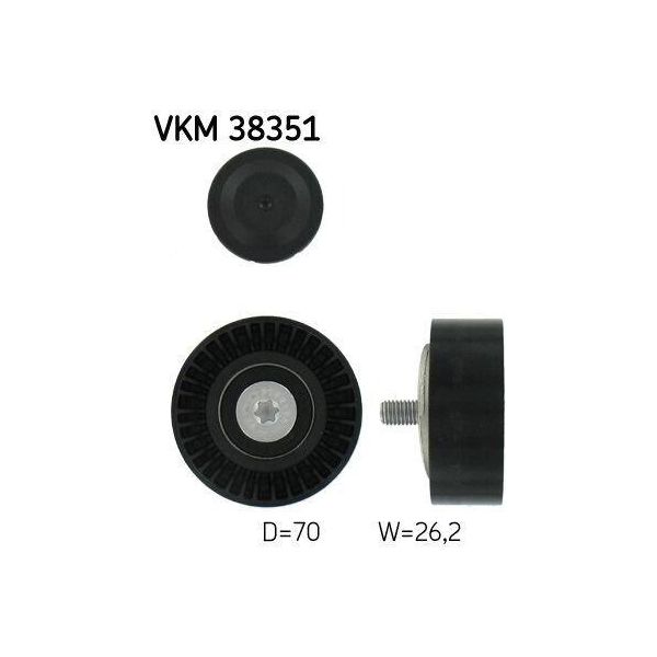 Skf Vkm 38351 - Oe 11 28 1 440 237 Puleggia Folle, Cinghia A V Per X5 (E53), Serie 7 (E65), Serie 6 (E64), Serie 6 (E63), Serie 5 (E61), Serie 5 (E60)-image