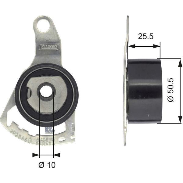 Gates T43056 - Puleggia Tenditore Oe 1021706, Cinghia Di Distribuzione Per Escort Vi, Escort Vii, Fiesta Iv, Mondeo Ii-image