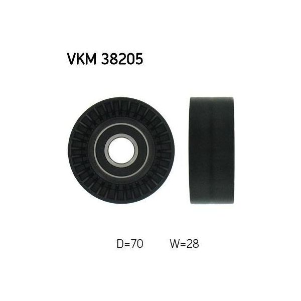 Skf Vkm 38205 - Oe 11 28 1 710 045 Puleggia Folle, Cinghia A V Per Z8 (E52)-image