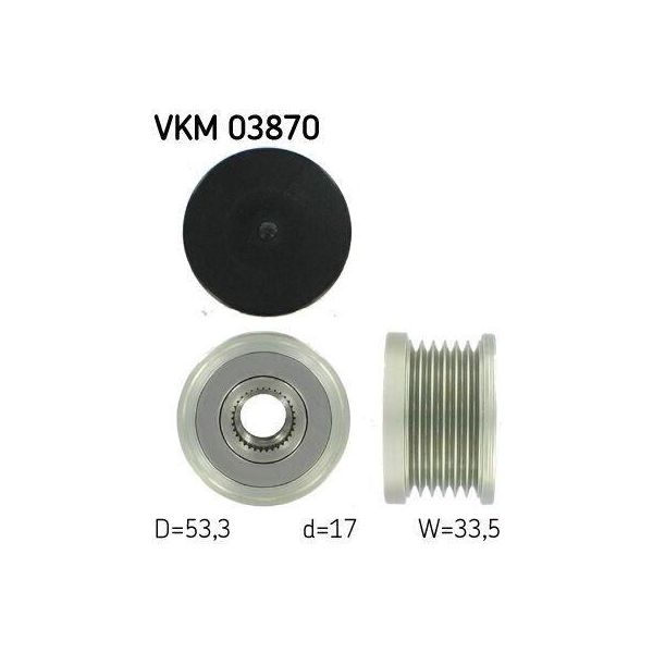 Skf Vkm 03870 Ruota Libera Alternatore Oe 12317516099 Compatibile Con 1Er E81, 1Er E87, 1Er E88, 1Er E82, 3Er E46, 3Er E90, 3Er E92, 3Er E91, Z4Er E85-image