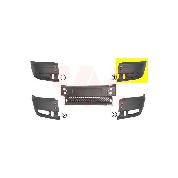 Van Wezel Paraurti Anteriore Sinistro Anteriore Sinistro Per Ford Transit Bus (Fd, Fb, Fs, Fz, Fc) Nero 1898563-image