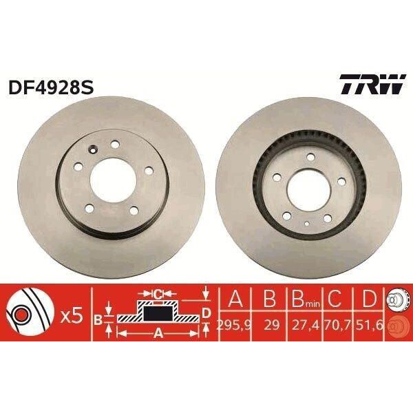 Trw DF4928S - Disco Freno Oe 96625948 Per Captiva, Antara (L07)-image