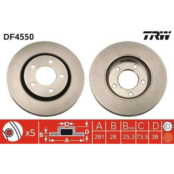 Trw DF4550 - Disco Freno Oe 4721820AF Per Voyager Iv-image