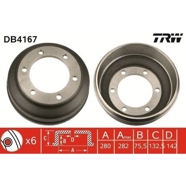 Trw DB4167 - Tamburo Freno Oe 6198026 Per Transit Tourneo-image