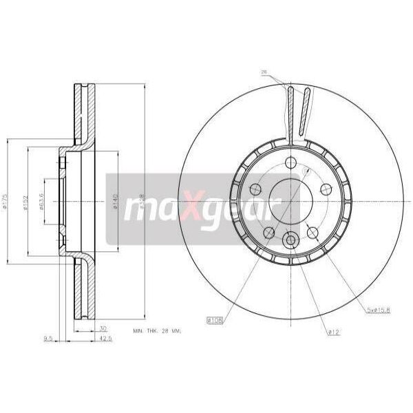Maxgear 19-2336 - Disco Freno Oe 31277342 Per XC60 (156)-image