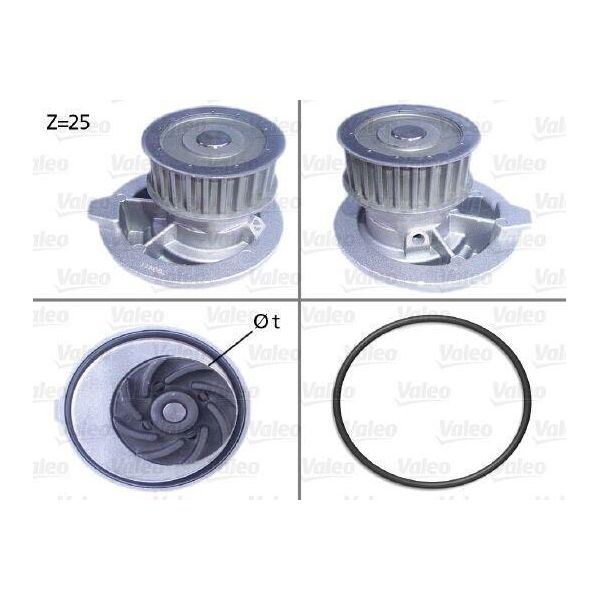 Valeo 506309 - Oe 24409355 Wasserpumpe FüR Rezzo (U100), Captiva, Zafira A, Zafira B, Vectra B (J96), Speedster (E01), Sintra (Apv), Frontera B (U99), Astra H, Astra G, Antara (L07)-image