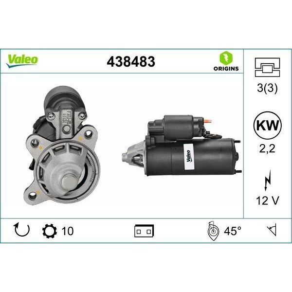 Valeo 438483 - Oe 1008813 Anlasser, Starter FüR Orion Iii (Gal), Focus (Dnw), Focus (Dfw), Focus (Daw, Dbw), Fiesta Iv, Fiesta Iii, Escort Vii, Escort Vi, Escort V-image