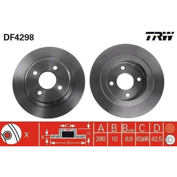 Trw DF4298 - Disco Freno Oe 1M50 2A315 Aa Per Focus (Daw, Dbw)-image