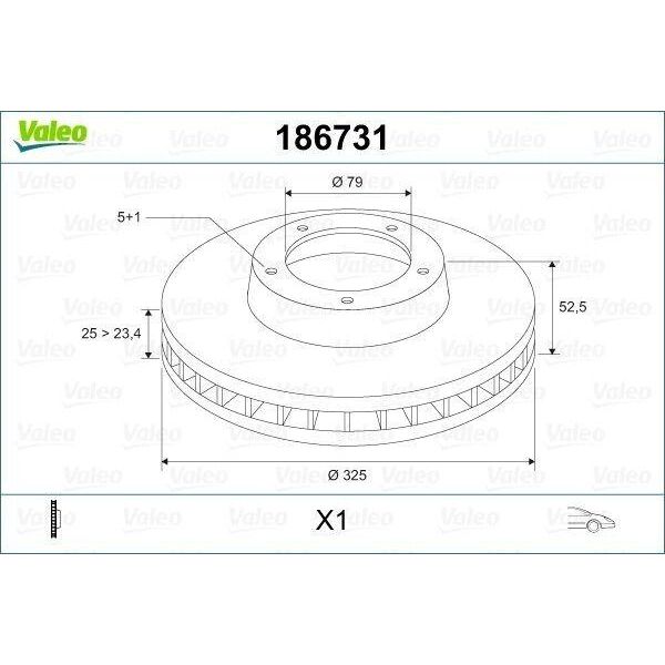 Valeo 186731 - Oe 34 10 1 166 071 Bremsscheibe, Vorderachse FüR 3Er (E46), Z4 (E86), Z4 (E85)-image