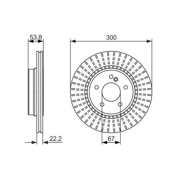 Bosch 0 986 479 653 Disco Freno Oe 05135505AA Compatibile Con Crossfire, Classe C, Clk, Classe E, Slk-image