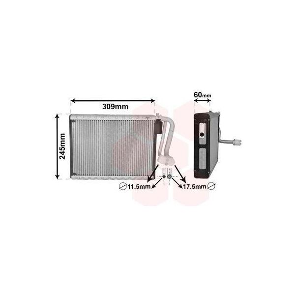 Van Wezel 0600V440 - Evaporatore Oe 6411 9220 752, Impianto Di Climatizzazione Per Serie 5 (F10), Serie 5 Gt (F07), Serie 6 (F12), Serie 6 (F13), Serie 6 (F06), Serie 7 (F01), Serie 5 (F11)-image