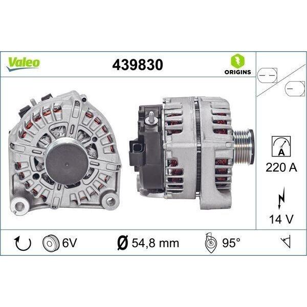 Valeo 439830 - Alternatore Oe 12 31 8 570 673 Per X4 (F26), X3 (F25), Serie 7 (F01), Serie 6 (F06), Serie 6 (F13), Serie 6 (F12), Serie 5 (F11), Serie 5 Gt (F07), Serie 5 (F10)-image
