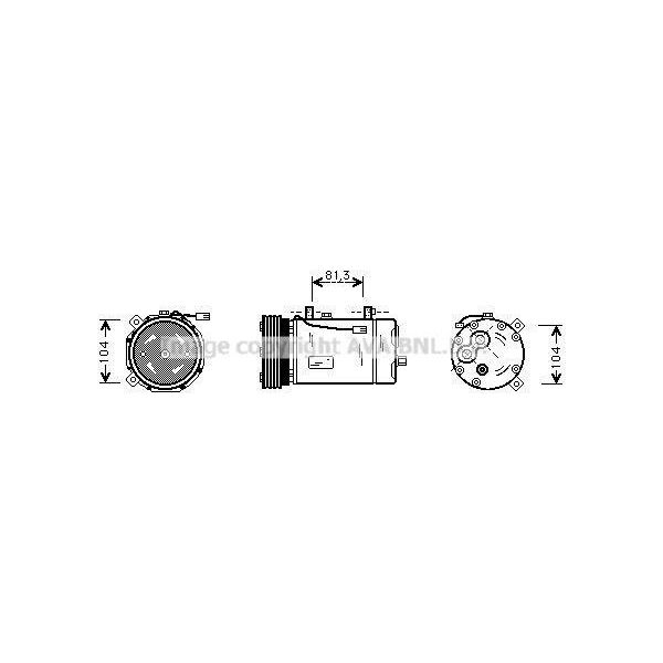 Prasco FDAK267 - Compressore Aria Condizionata Oe 1067110 Per Galaxy (Wgr), Golf Iii (1H), Passat (35I), Sharan (7M), Vento (1H)-image
