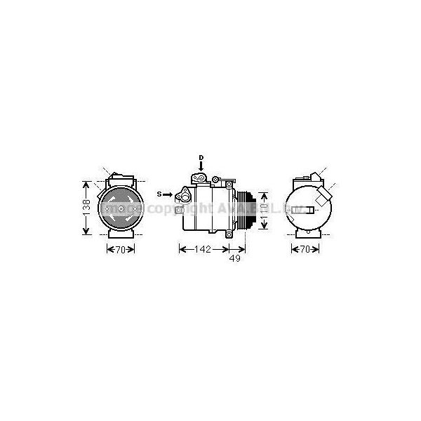 Prasco BWAK389 - Compressore Aria Condizionata Oe 64526918000 Per X5 (E53)-image