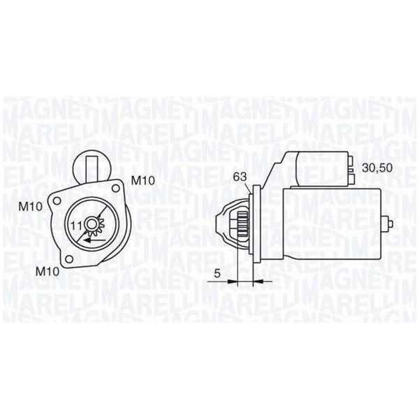 Magneti Marelli 063280036010 - Motorino Di Avviamento, Starter Per S-Max (WA6), Mondeo Iv, Kuga I, Galaxy (WA6), Focus Ii, Focus C-Max (DM2), C-Max, V70 Iii (135), V50 (545), S40 Ii (544), C70 Ii Cabriolet (542), C30 (533)-image
