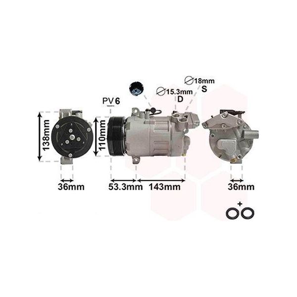 Compressore Aria Condizionata Van Wezel Per Bmw Serie 3 E46 X3 Z4-image