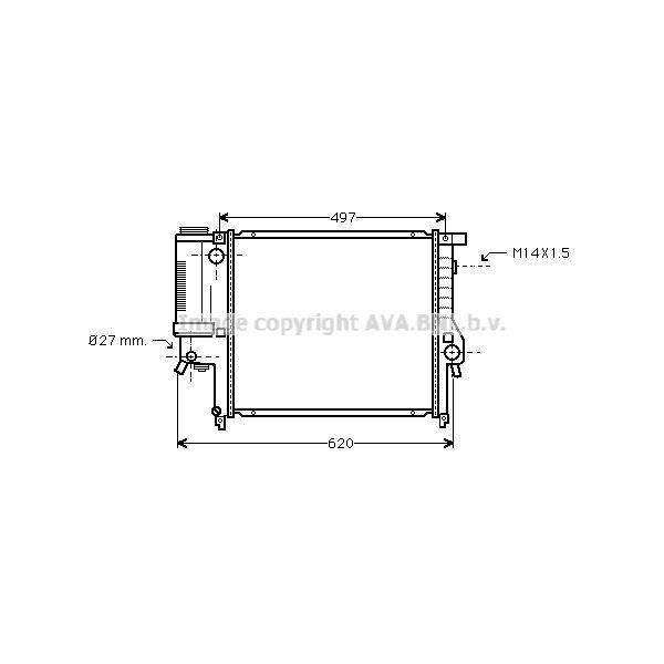 Prasco BW2124 - Radiatore Oe 1247145, Raffreddamento Motore Per Serie 3 (E36), Z3 (E36)-image