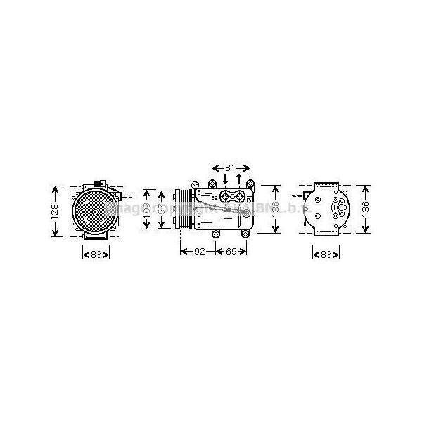 Prasco FDAK171 - Compressore Aria Condizionata Oe 1367492 Per Mondeo Iii, Transit-image