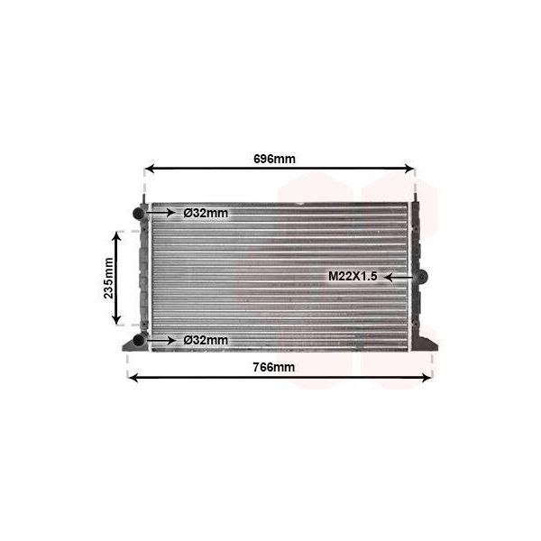Van Wezel 58002247 - Oe 7M0121253K Radiatore, Raffreddamento Motore Per Alhambra (7V), Sharan (7M)-image