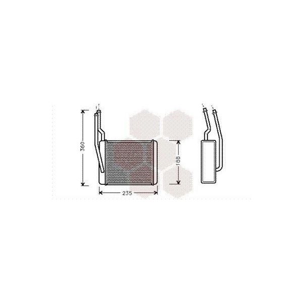 Van Wezel 18006272 - Oe 1062254 Scambiatore Di Calore, Riscaldatore Per Focus (Daw, Dbw), Focus (Dfw), Focus (Dnw), Tourneo Connect, Transit Connect-image