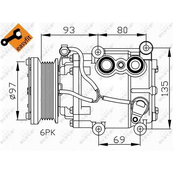 Nrf 32247 - Compressore Aria Condizionata Oe 1201738 Per Mondeo Iii, Transit-image
