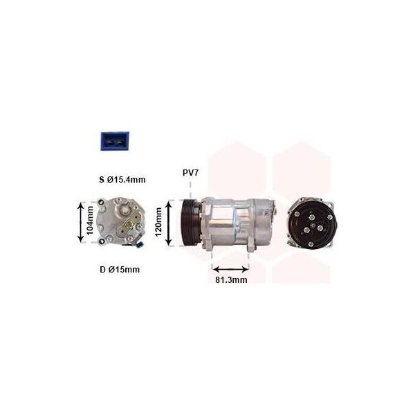 Van Wezel 1800K267 - Compressore Aria Condizionata Oe 1067110 Per Galaxy (Wgr), Sharan (7M), Golf Iii (1H)-image