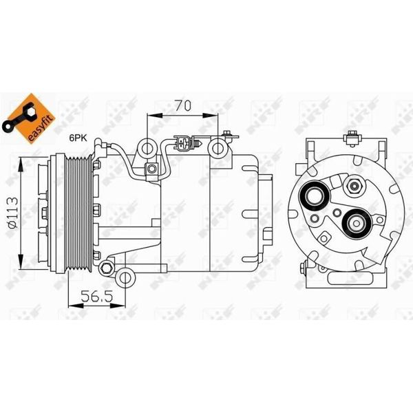 Nrf 32722 - Oe 1405865 Compressore Aria Condizionata Per C-Max, Focus C-Max (DM2), Focus Ii-image