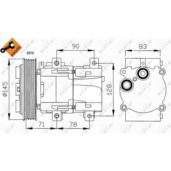 Nrf 32076 - Compressore Aria Condizionata Oe 1018267 Per Mondeo Ii, Transit, Transit Tourneo, Cougar, Galaxy (Wgr), Maverick-image