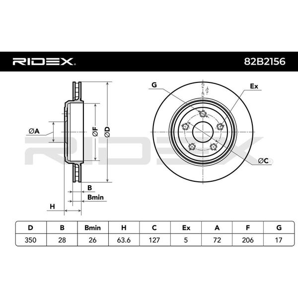 Ridex 82B2156 - Disco Freno Oe 5151512AC Per Grand Cherokee Iv (Wk, WK2)-image