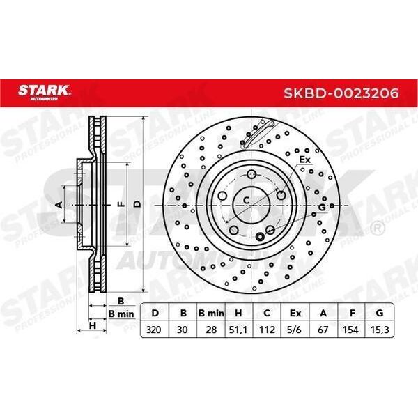 Stark SKBD-0023206 - Oe 246 421 27 12 Disco Freno Per Classe Gla (X156), Cla (X117), Cla (C117), Classe B (W246), Classe A (W176)-image