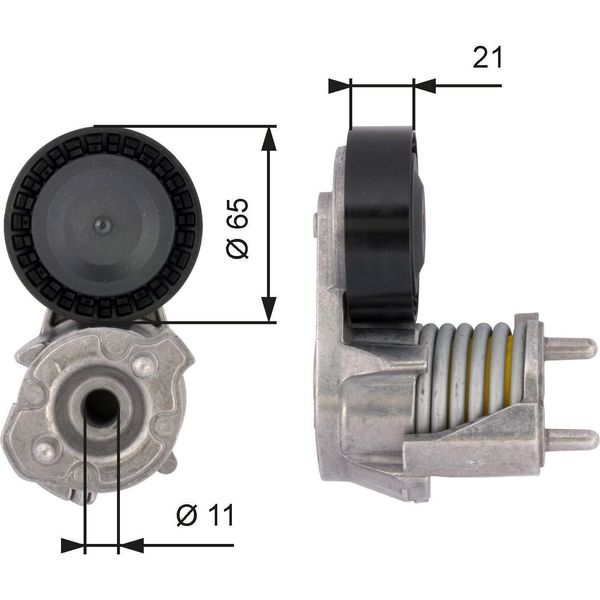 Gates T39118 - Puleggia Tenditore Oe 1540605, Cinghia A V Per Focus Ii, Kuga I, C30 (533), V50 (545), C70 Ii Cabriolet (542), S40 Ii (544), V40 (525, 526)-image
