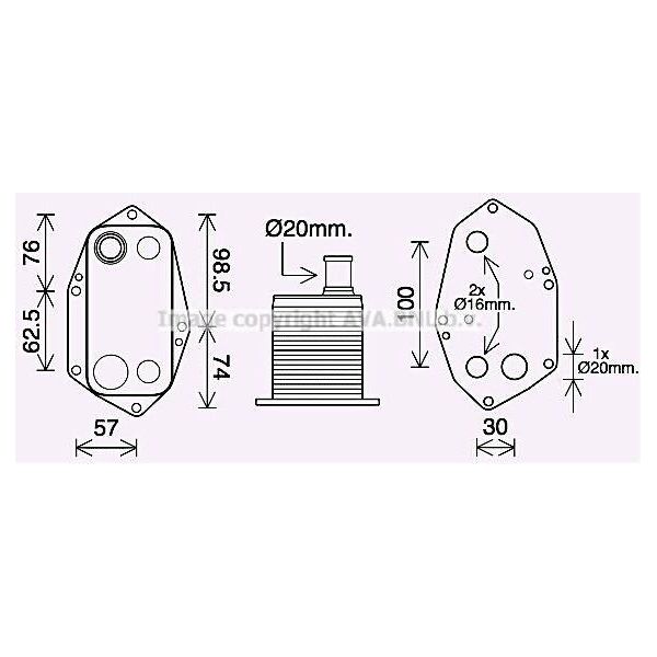Prasco BW3571 - Radiatore Olio Oe 11422247204 Per Serie 3 (E46), Serie 5 (E39), Serie 7 (E38), X5 (E53)-image