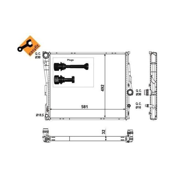 Nrf 53117 - Radiatore Oe 17113415693, Raffreddamento Motore Per X3 (E83)-image