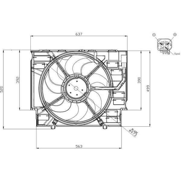 Nrf 47960 - Ventola Radiatore Oe 17427789824 Per Serie 5 (E60), Serie 5 (E61), Serie 6 (E63), Serie 6 (E64)-image