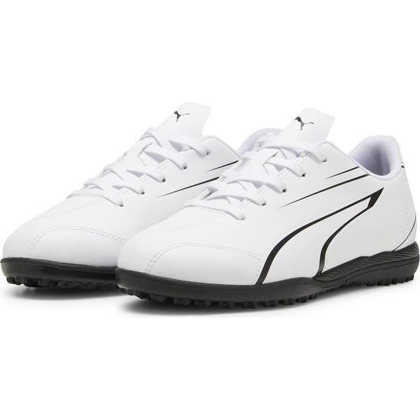 Puma Bambini Scarpe Da Calcio Vitoria Tt Erba Artificiale Bianco Nero Taglia 37-image