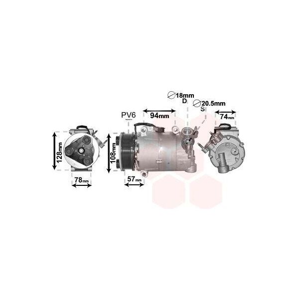 Van Wezel 1800K482 - Compressore Aria Condizionata Oe 1671720 Per C-Max, Galaxy (WA6), Grand C-Max, Mondeo Iv, S-Max (WA6)-image