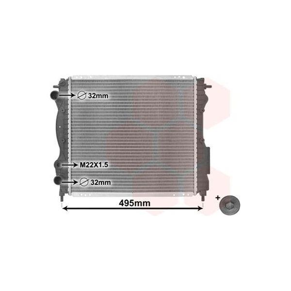 Van Wezel 43002129 - Oe 7700806575 Radiatore, Raffreddamento Motore Per Clio I, Rapid-image