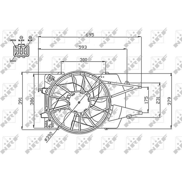 Nrf 47743 - Ventola Del Radiatore Oe 1061258 Per Focus (Daw, Dbw), Focus (Dnw), Focus (Dfw)-image