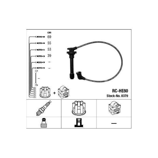 Ngk 8379 - Set Di Cavi Candela Oe 32700 P0D 000 Per Accord Iv, Accord V, Shuttle (Ra)-image