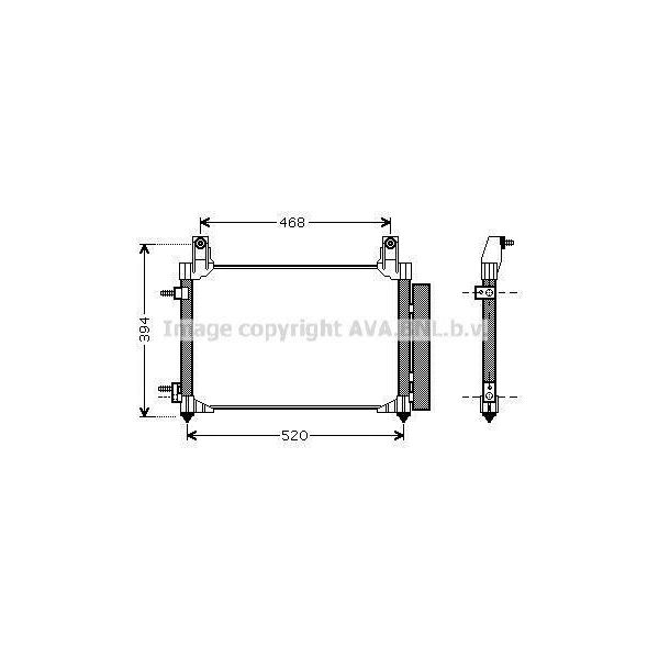 Prasco DW5081D - Oe 95961966 Condensatore Aria Condizionata Con Essiccatore Per Matiz (M200, M250), Spark (M200, M250)-image