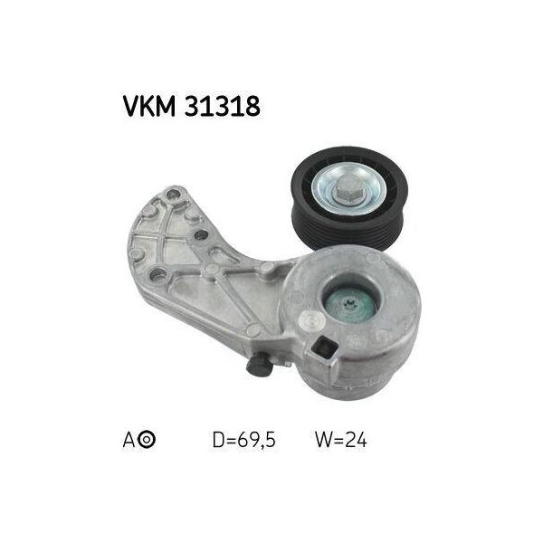Skf Vkm 31318 - Oe 022 145 299 E Puleggia Tenditrice, Cinghia A V Per Q7 (4L), Cayenne (92A), Cayenne (9PA), Phaeton (3D), Touareg (7L), Touareg (7P)-image