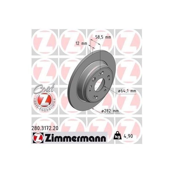 Zimmermann 280.3172.20 - Disco Freno Per FR-V (Be), Stream (Rn)-image