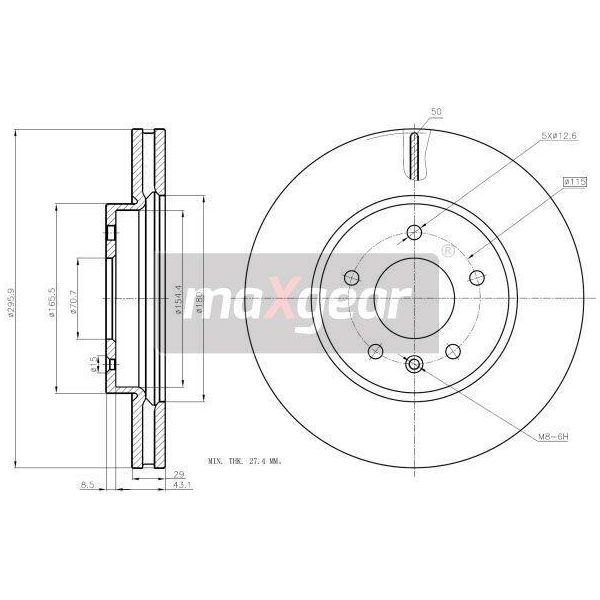 Maxgear 19-2369 - Disco Freno Oe 48 08 848 Per Captiva, Antara (L07)-image