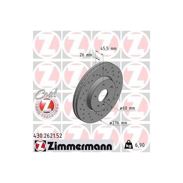 Zimmermann 430.2621.52 - Disco Freno Per Cruze (J305), Cruze (J308), Aveo (T300), Cruze (J300), Astra J-image