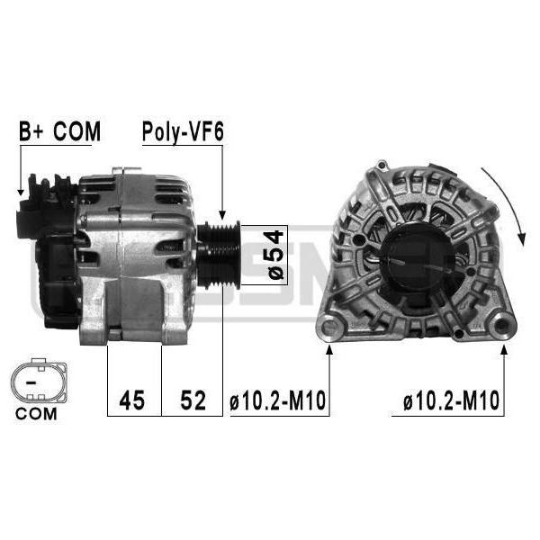 Era 210860 - Alternatore Oe 1707065 Per Kuga Ii, Grand C-Max, C-Max, Fiesta Vi, Focus Iii-image